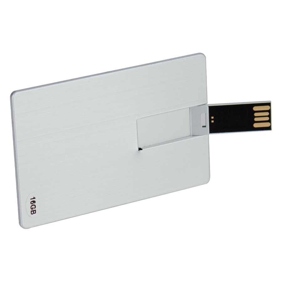USB Pendrive 16GB Credit Card plateado. · GF Group