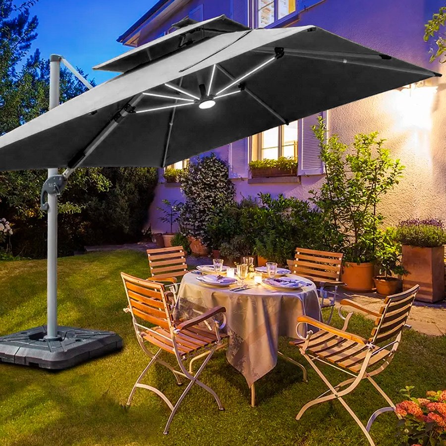 Quitasol WINDPROOF – UV – LED de 3x3M — vista 5 · GF Group
