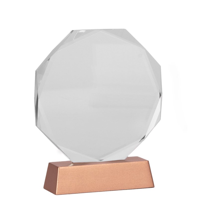 Trofeo Galvano de Cristal «RUNE» con base encobrizada. — vista 4 · GF Group