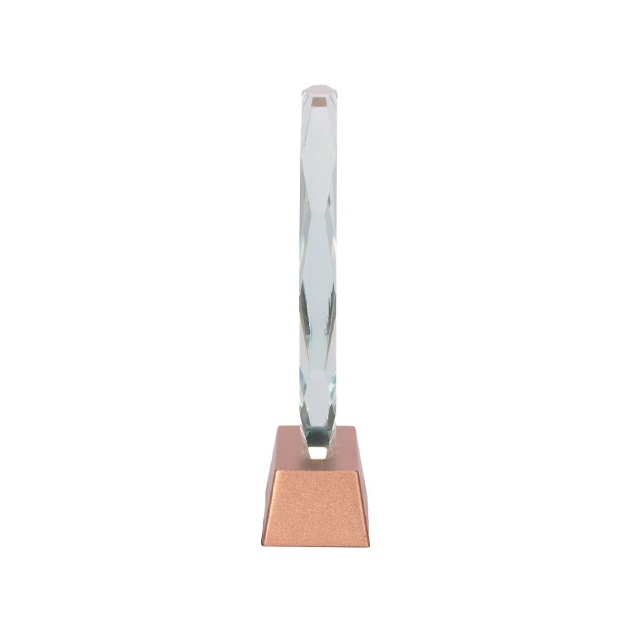 Trofeo Galvano de Cristal «RUNE» con base encobrizada. — vista 5 · GF Group