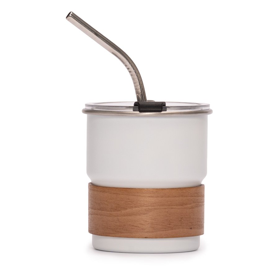 Vaso Térmico metálico «CAMP» 300cc. con Bombilla y Grip de Madera. — vista 2 · GF Group