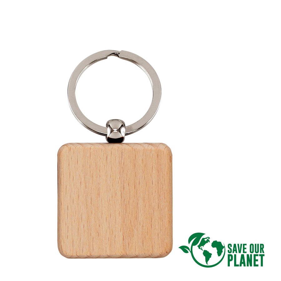 Llavero Cuadrado de Madera · GF Group