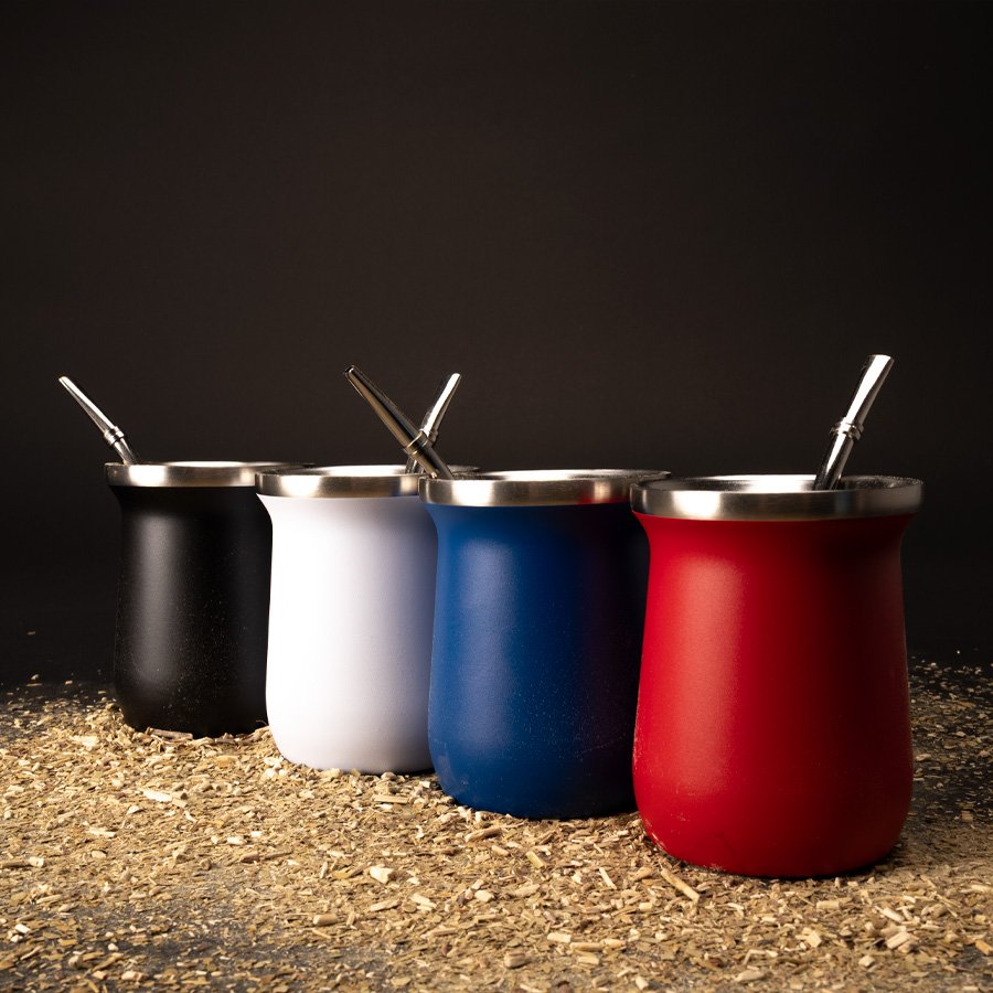 Vaso Térmico metálico «MATE» 300ml. con Bombilla · GF Group