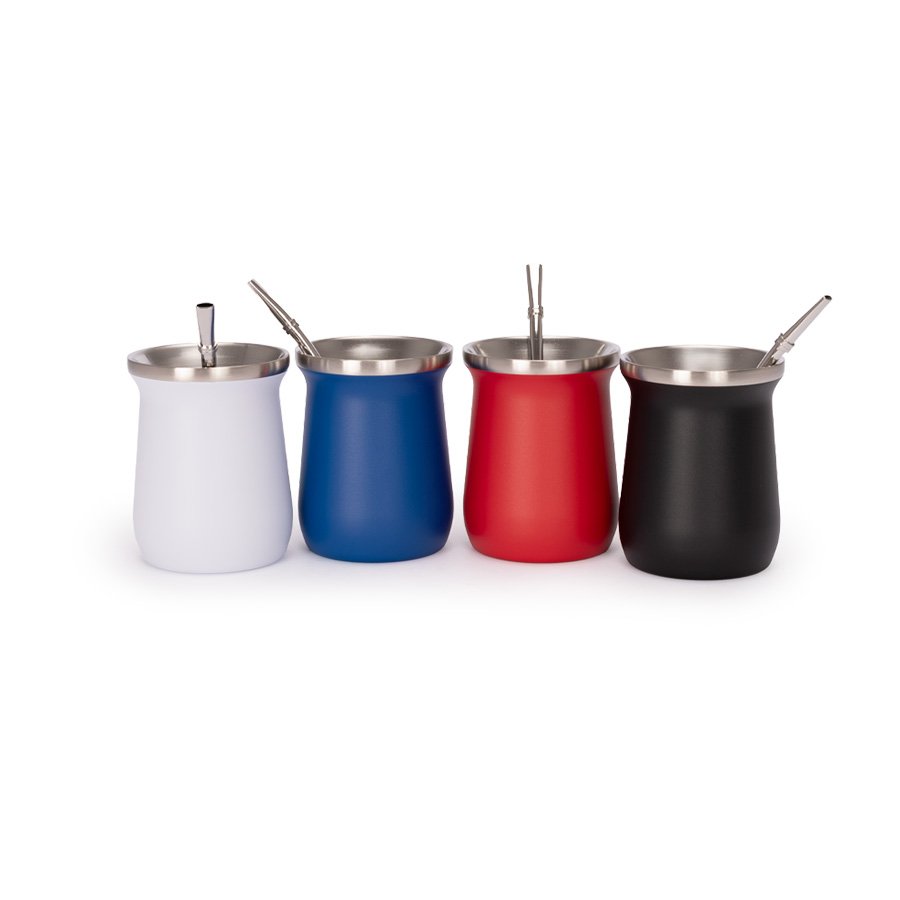 Vaso Térmico metálico «MATE» 300ml. con Bombilla — vista 2 · GF Group