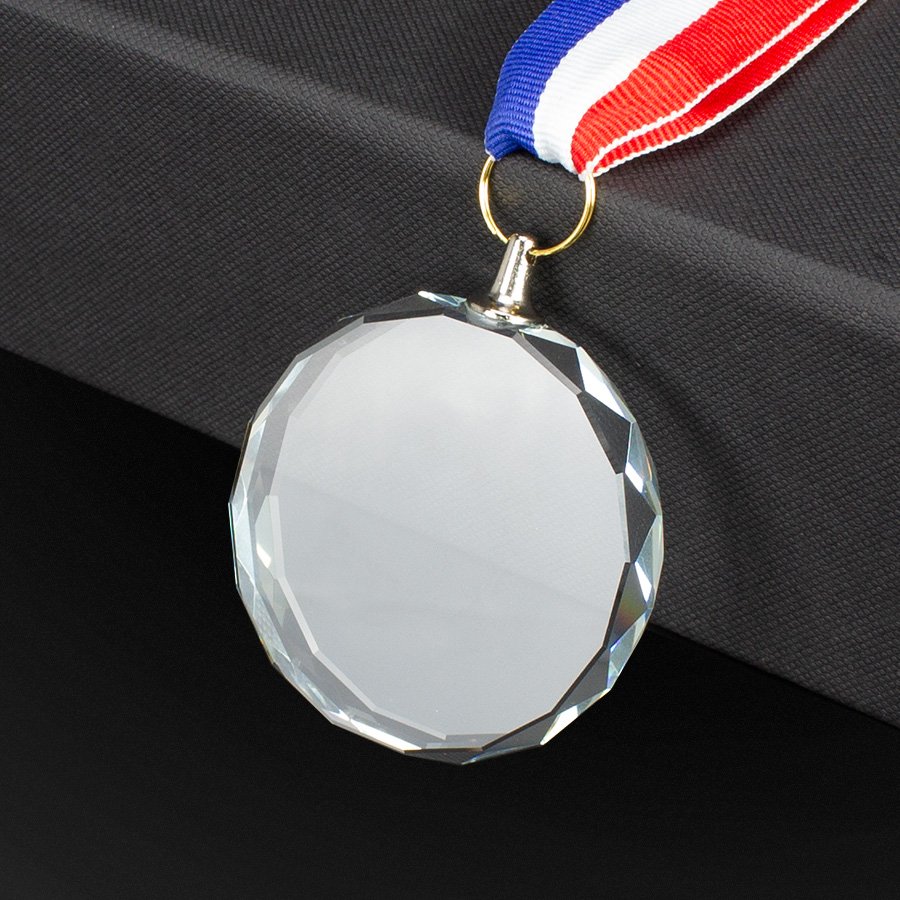 Medalla Cristal «Diamond» con cinta tricolor — vista 2 · GF Group