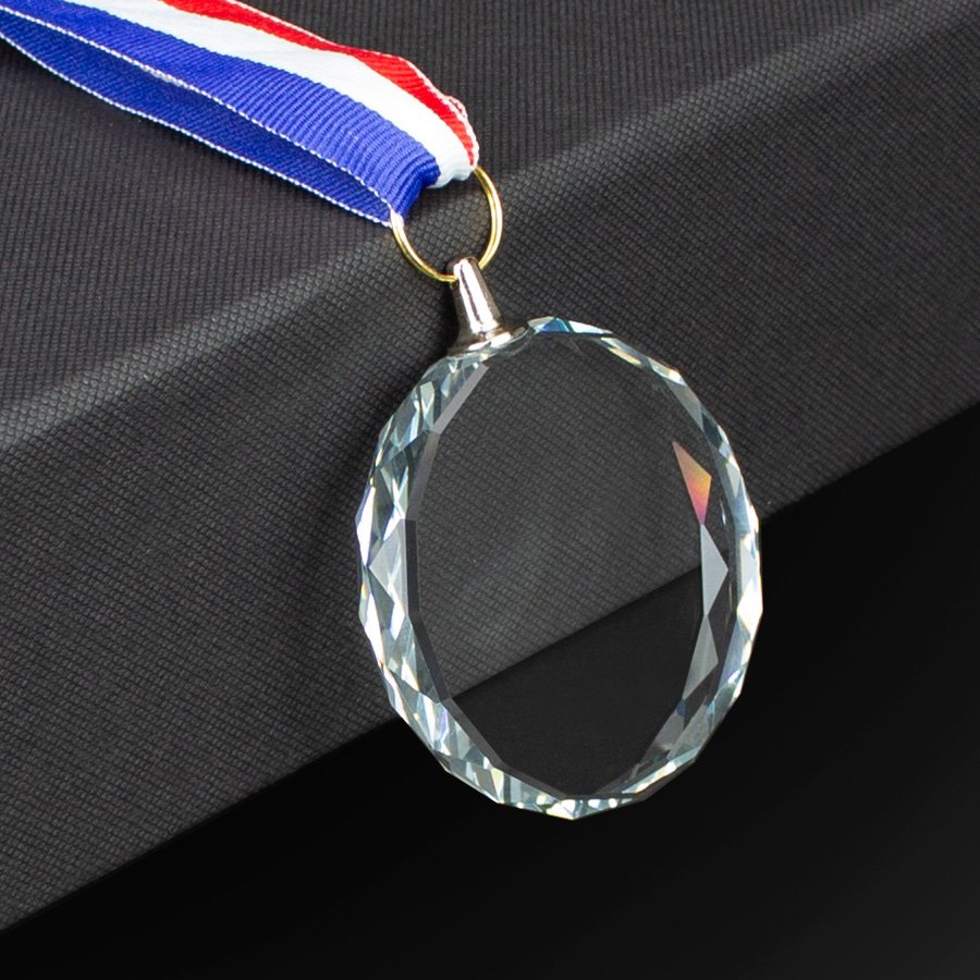 Medalla Cristal «Diamond» con cinta tricolor · GF Group