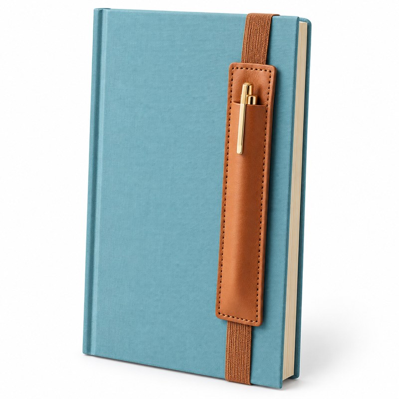 PORTA BOLIGRAFO PARA LIBRETA - CUERO NATURAL