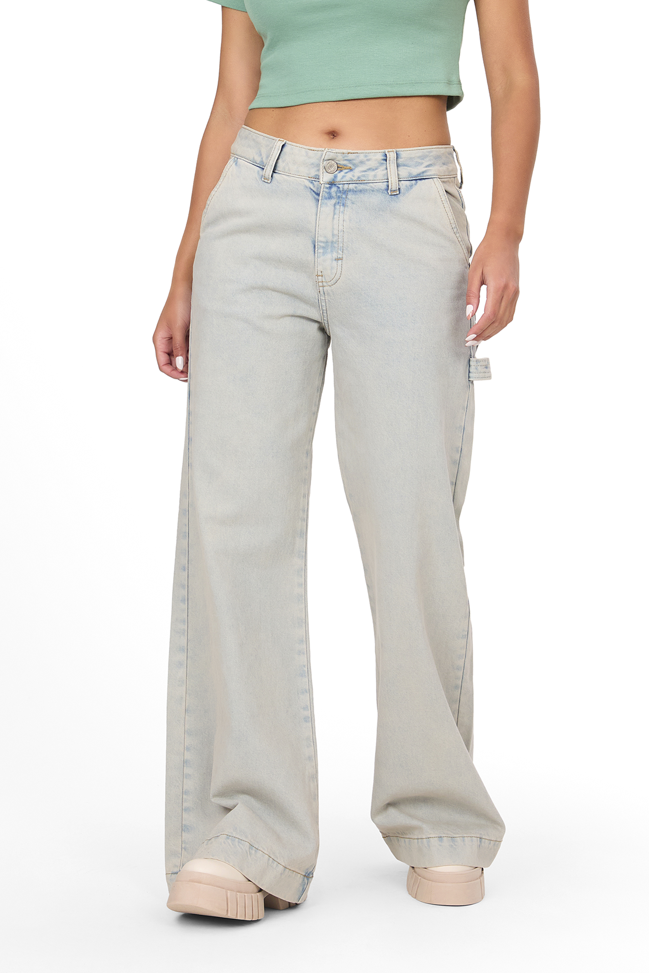 Jean Wide Flare Carmin