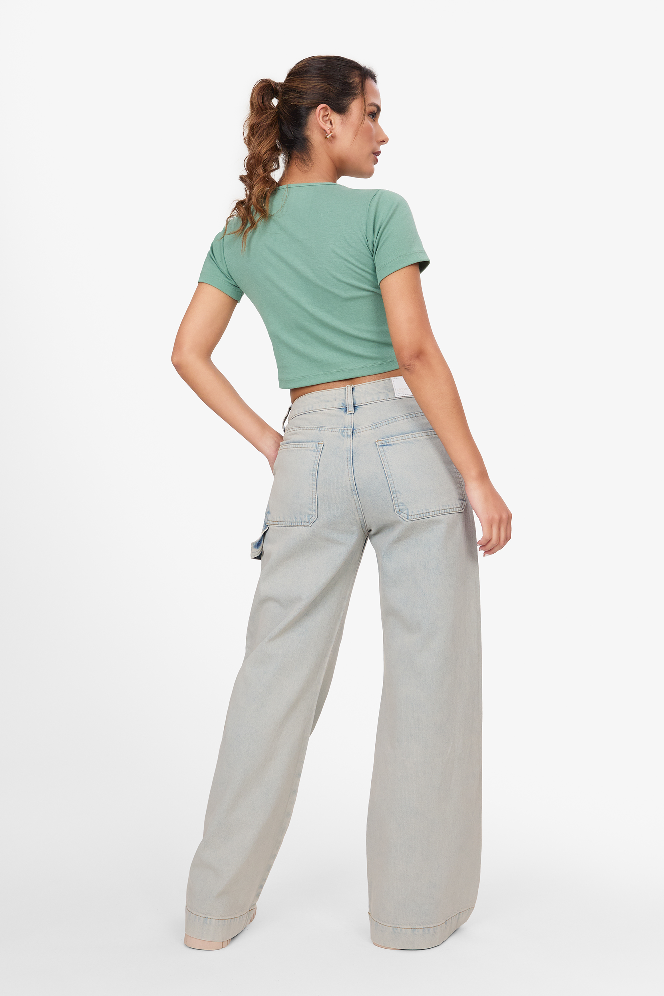 Jean Wide Flare Carmin
