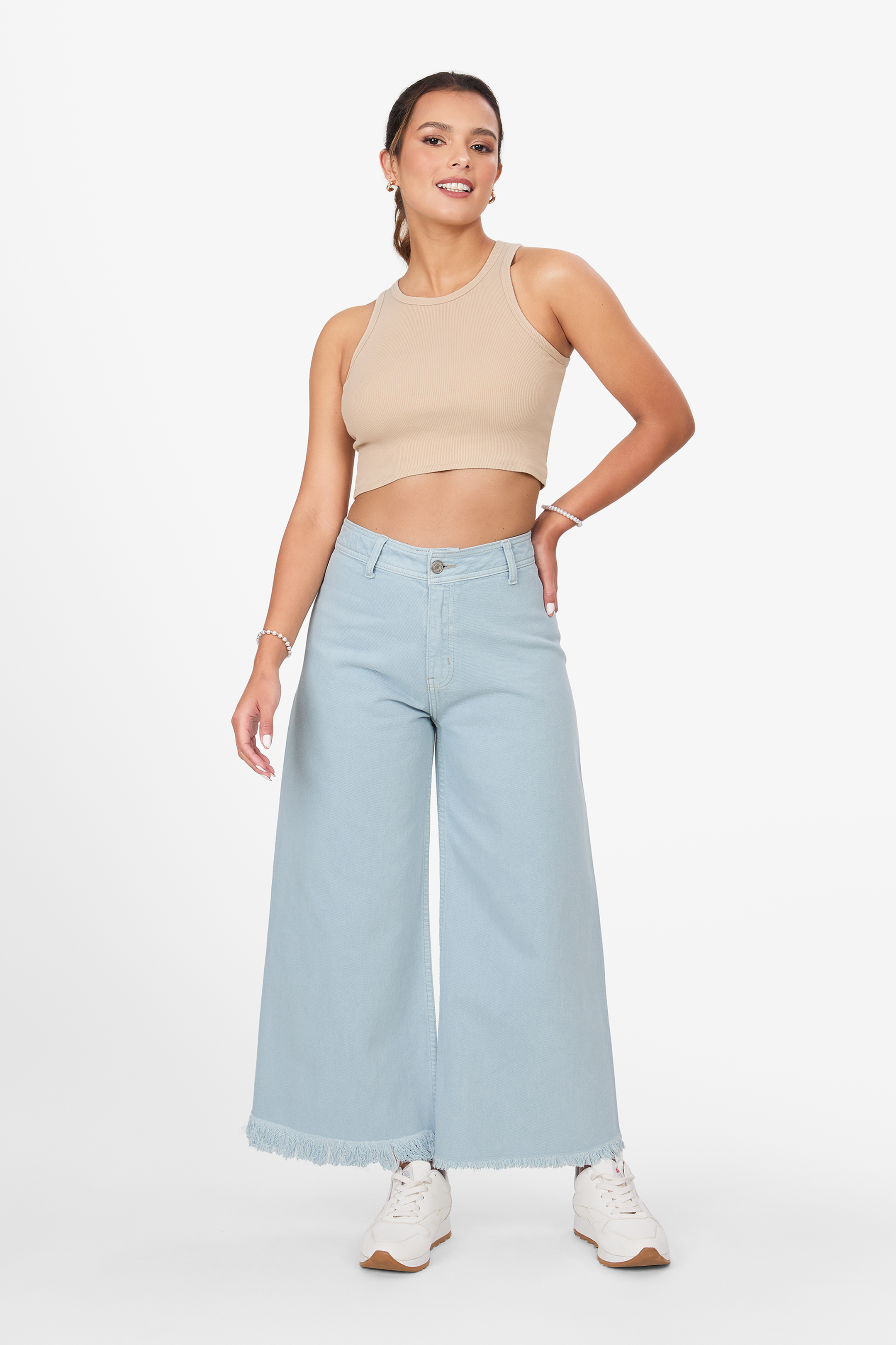 Jean Wide Leg Cropped Catalina