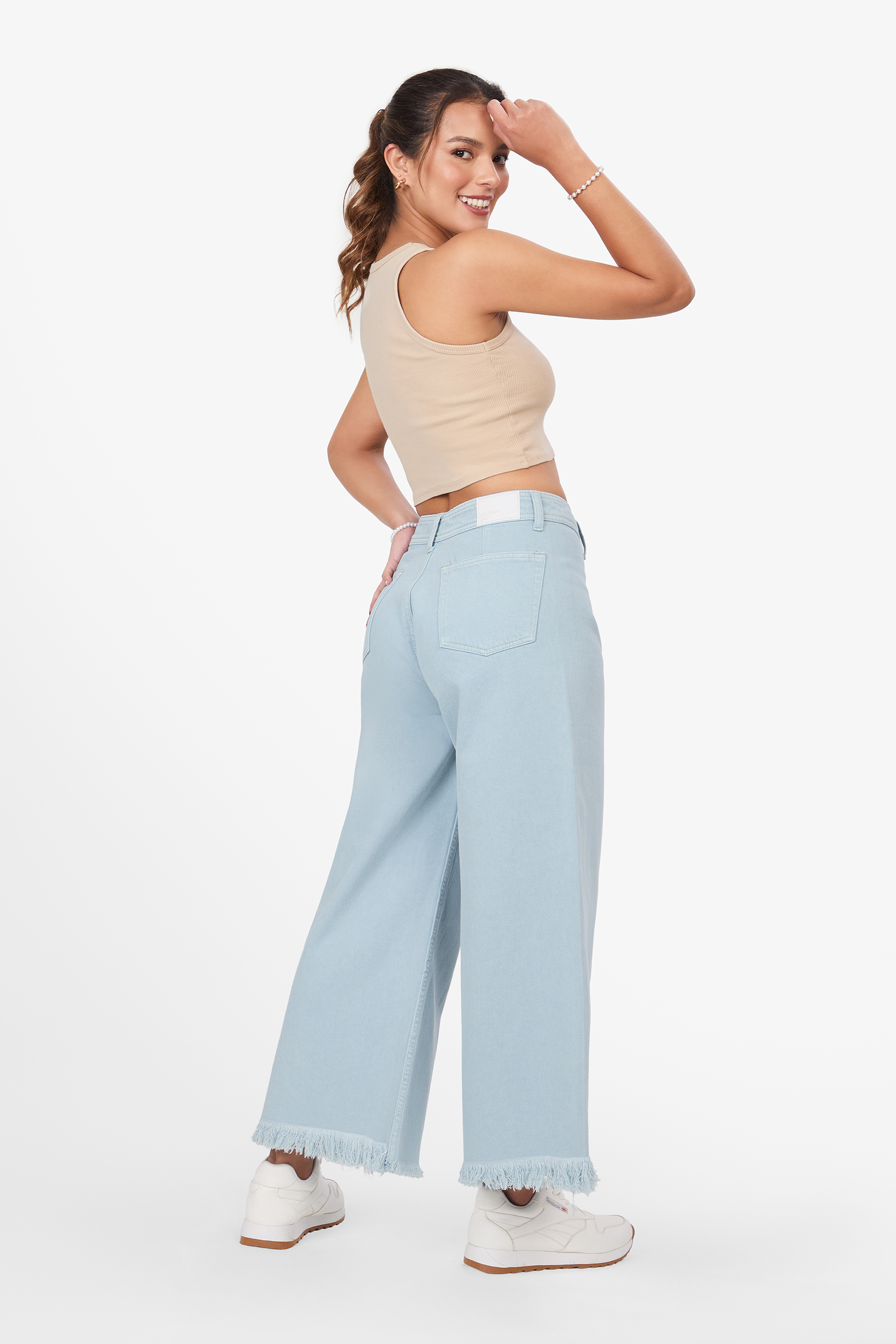 Jean Wide Leg Cropped Catalina
