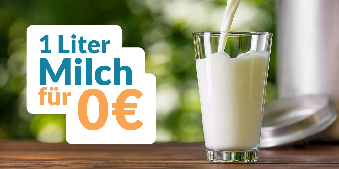 1 Liter Milch kaufen, 0 € zahlen!