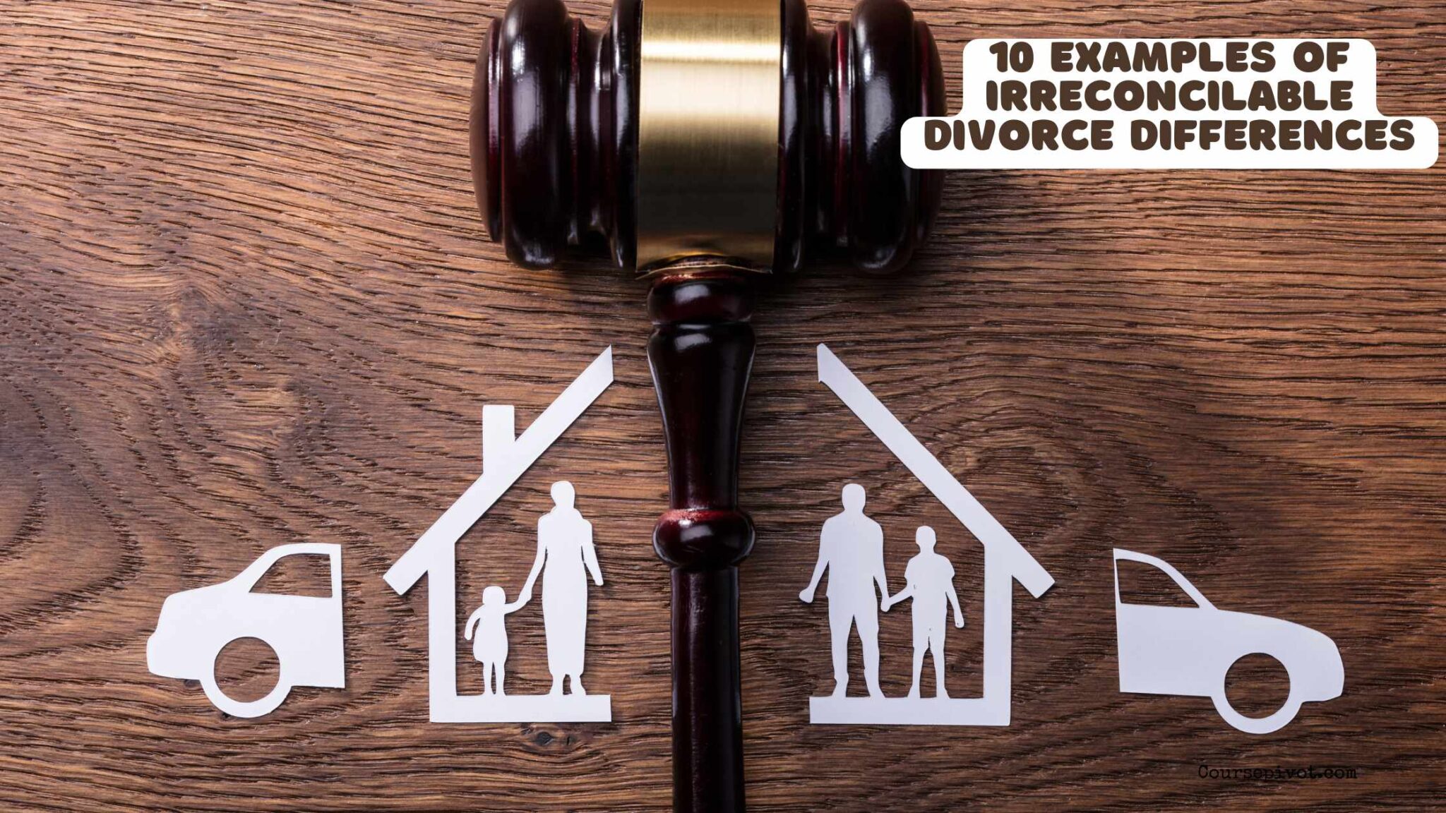 Separated couple reviewing divorce papers and reflecting on irreconcilable differences