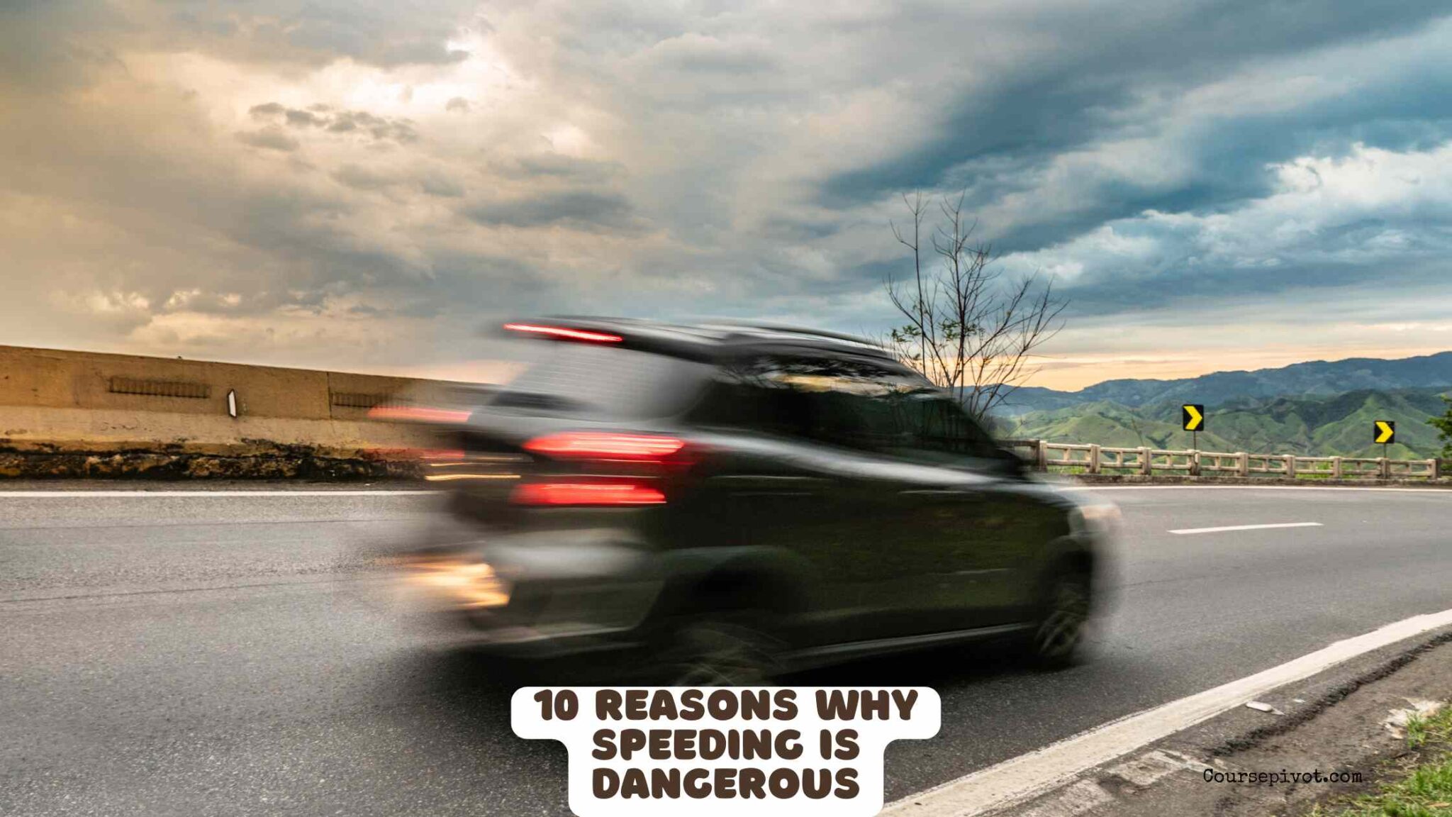 Driver exceeding speed limit on a US highway illustrating the dangers of speeding