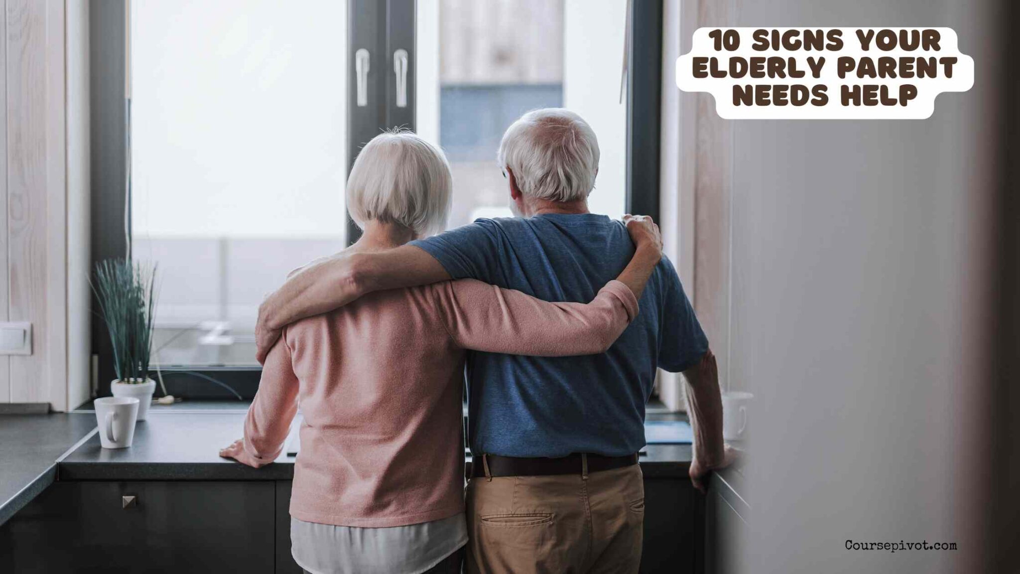 Adult child helping their elderly parent at home