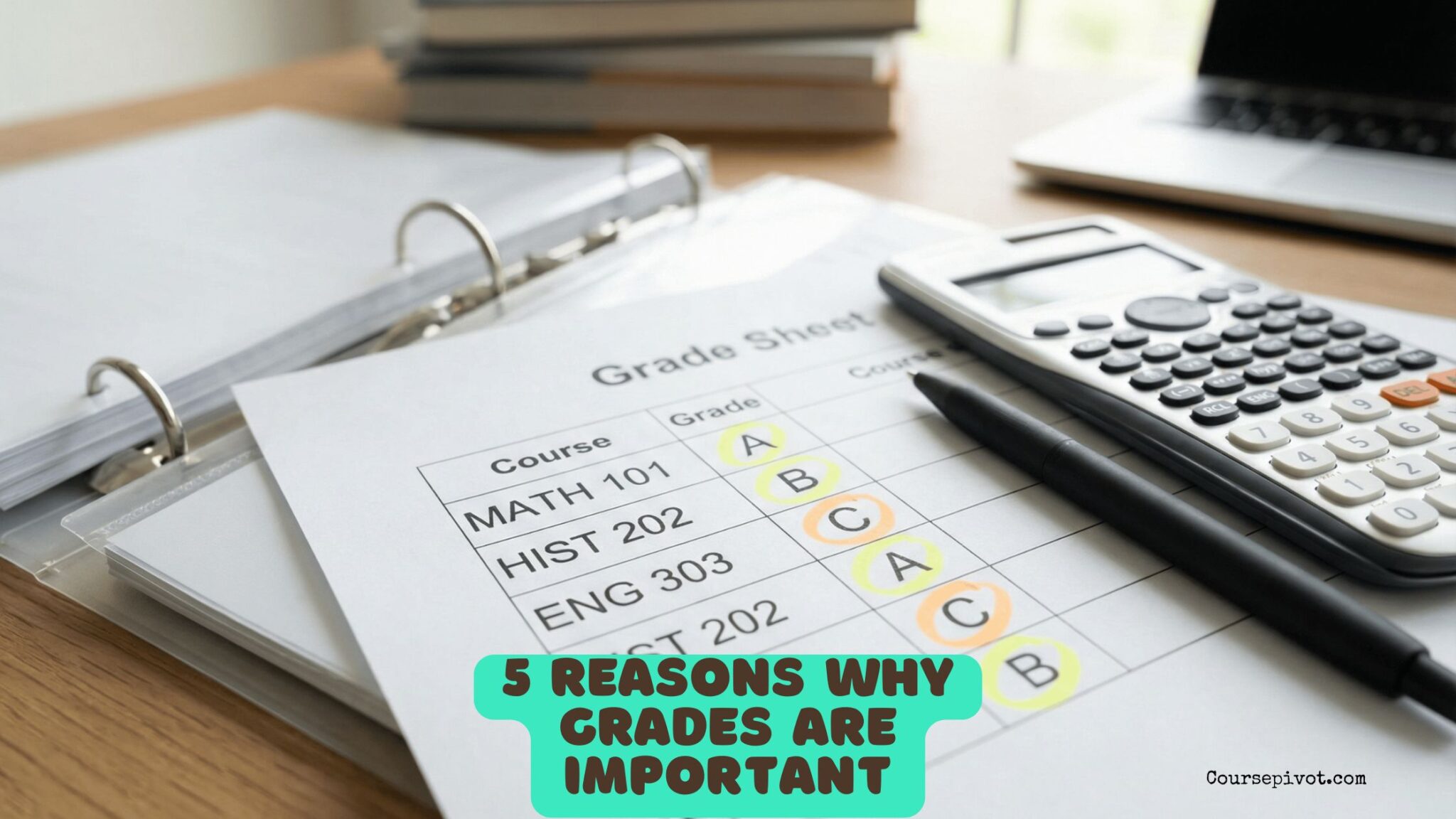 Student reviewing grades and academic progress report