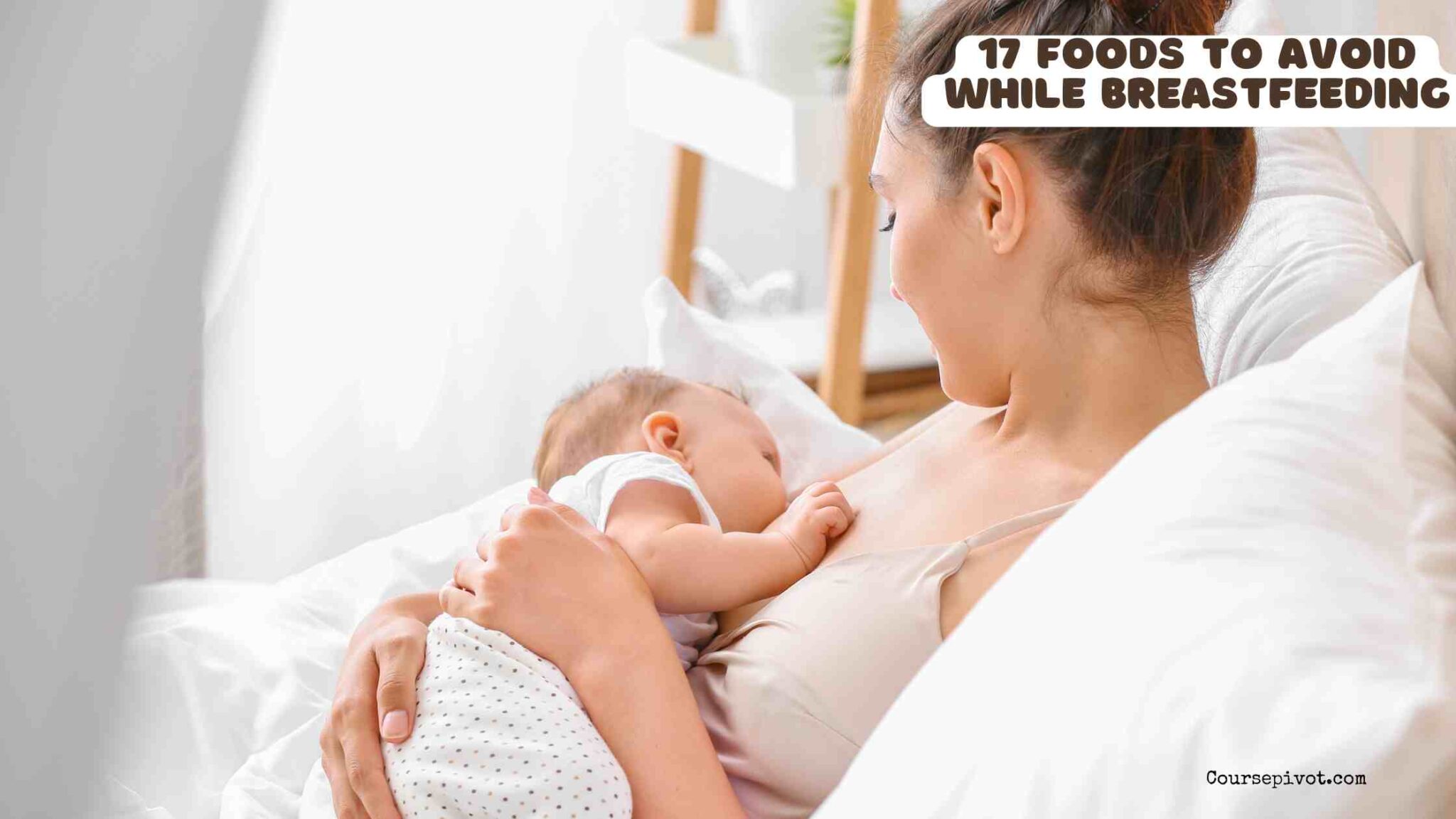 Breastfeeding parent choosing healthy foods while caring for a baby
