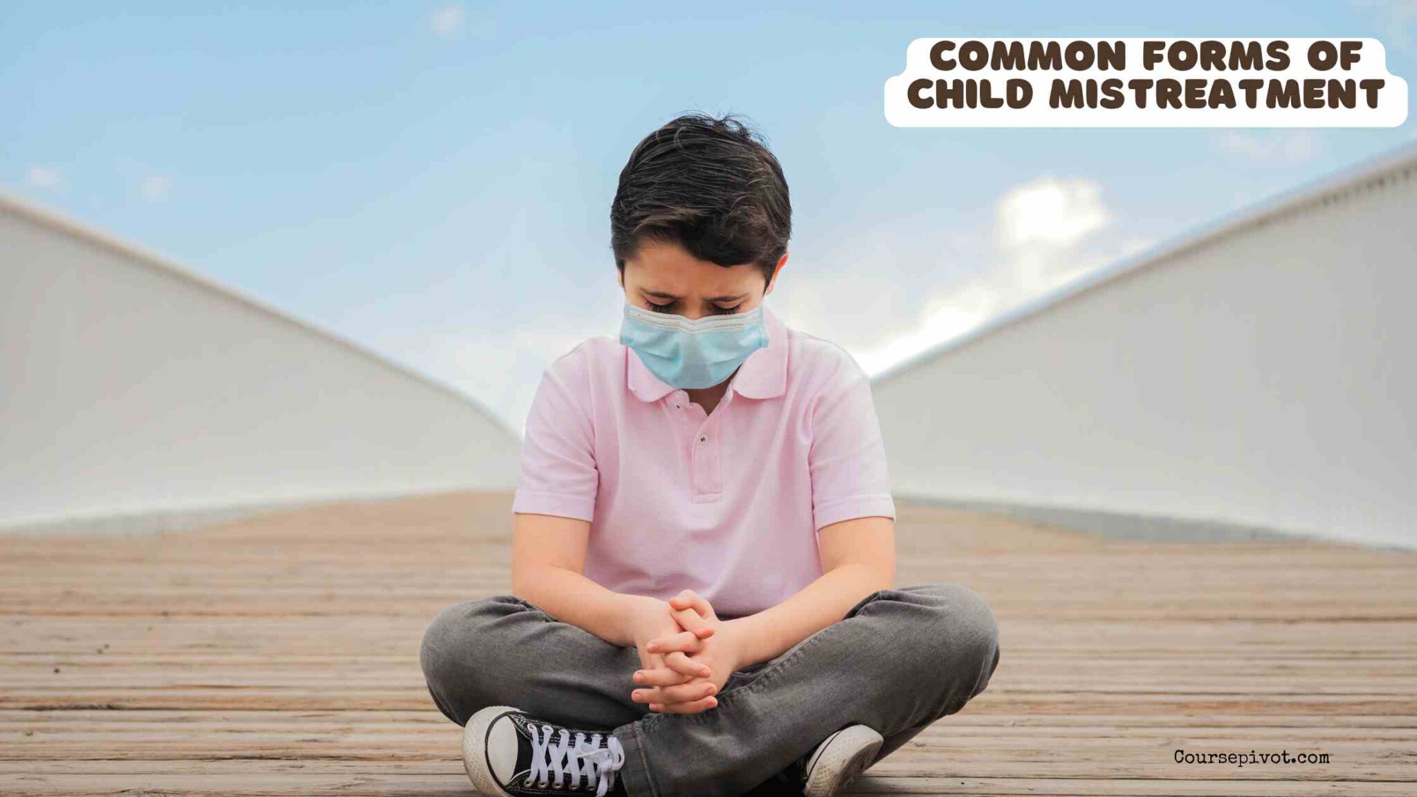 Child sitting quietly while an adult offers support and protection