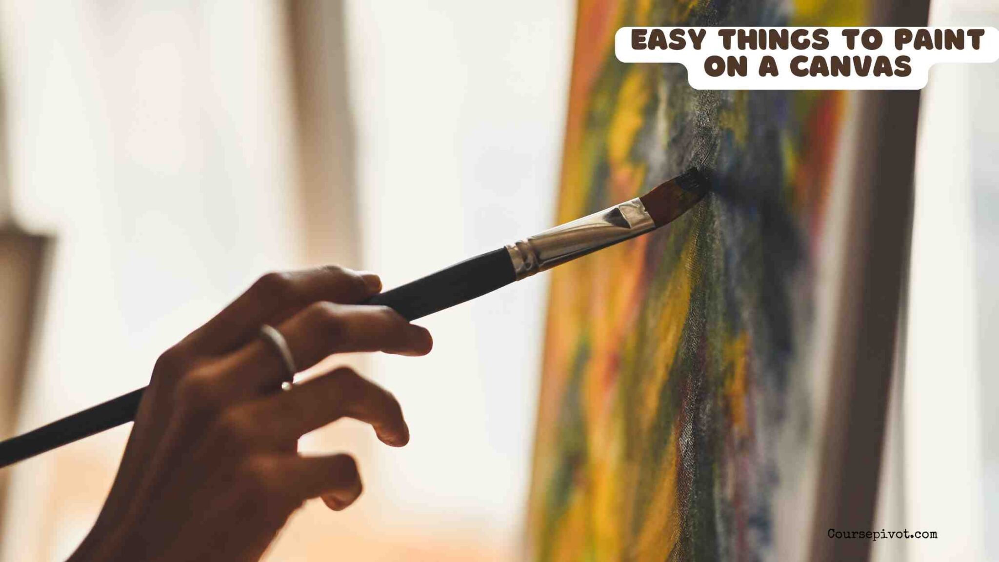 Beginner canvas painting supplies and colorful easy painting ideas