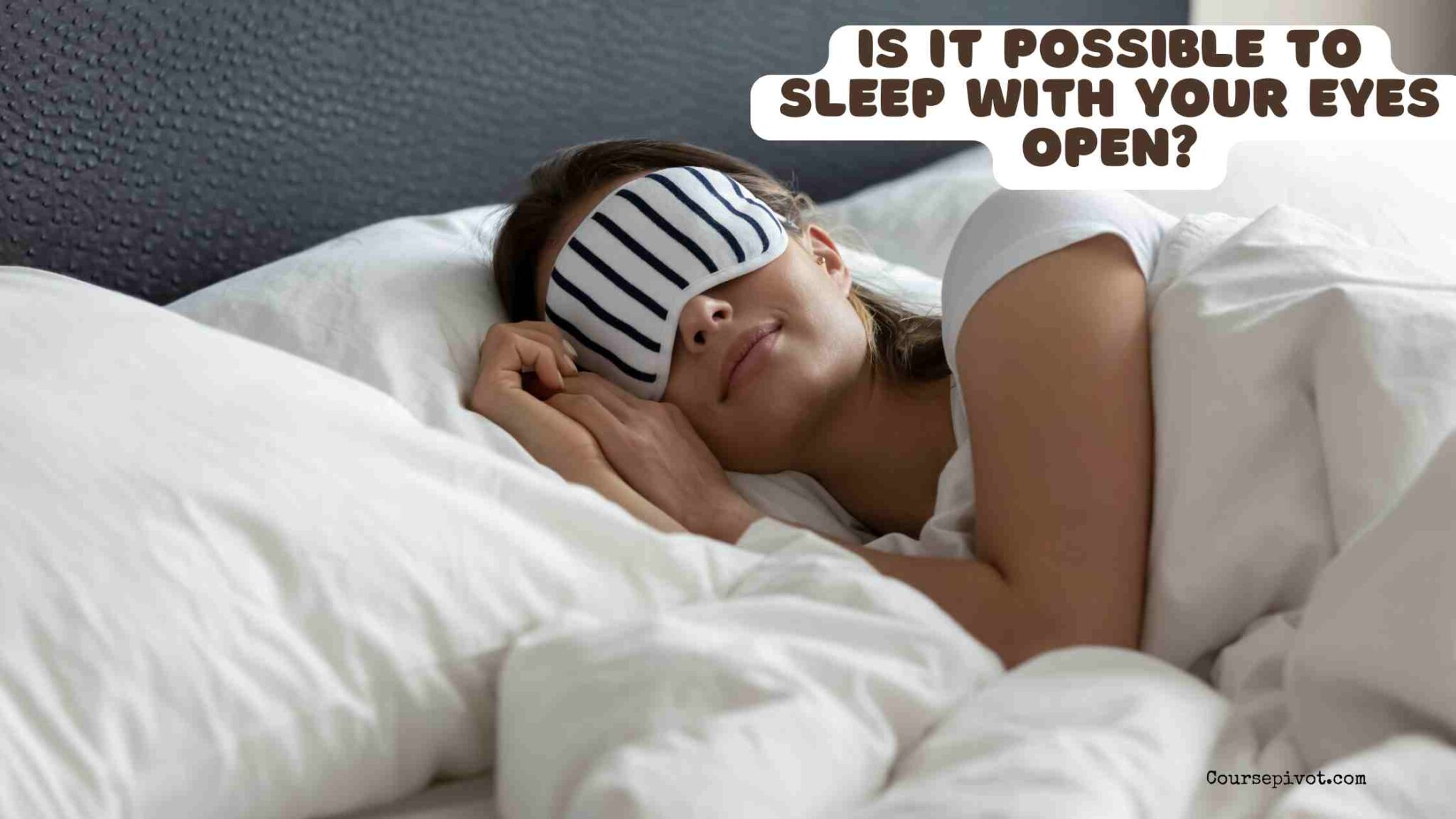 Person resting with eyes slightly open during sleep