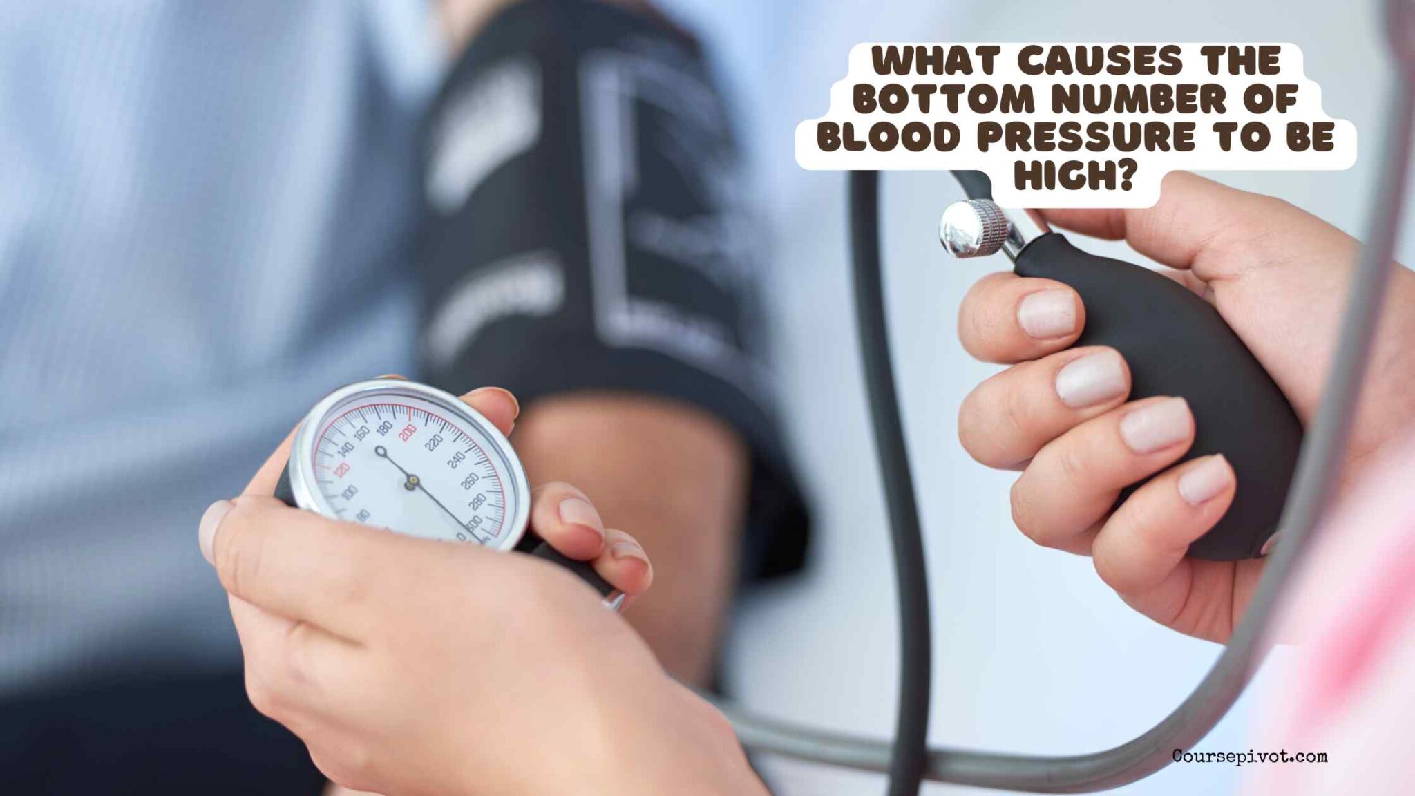 Blood pressure monitor showing a high diastolic reading