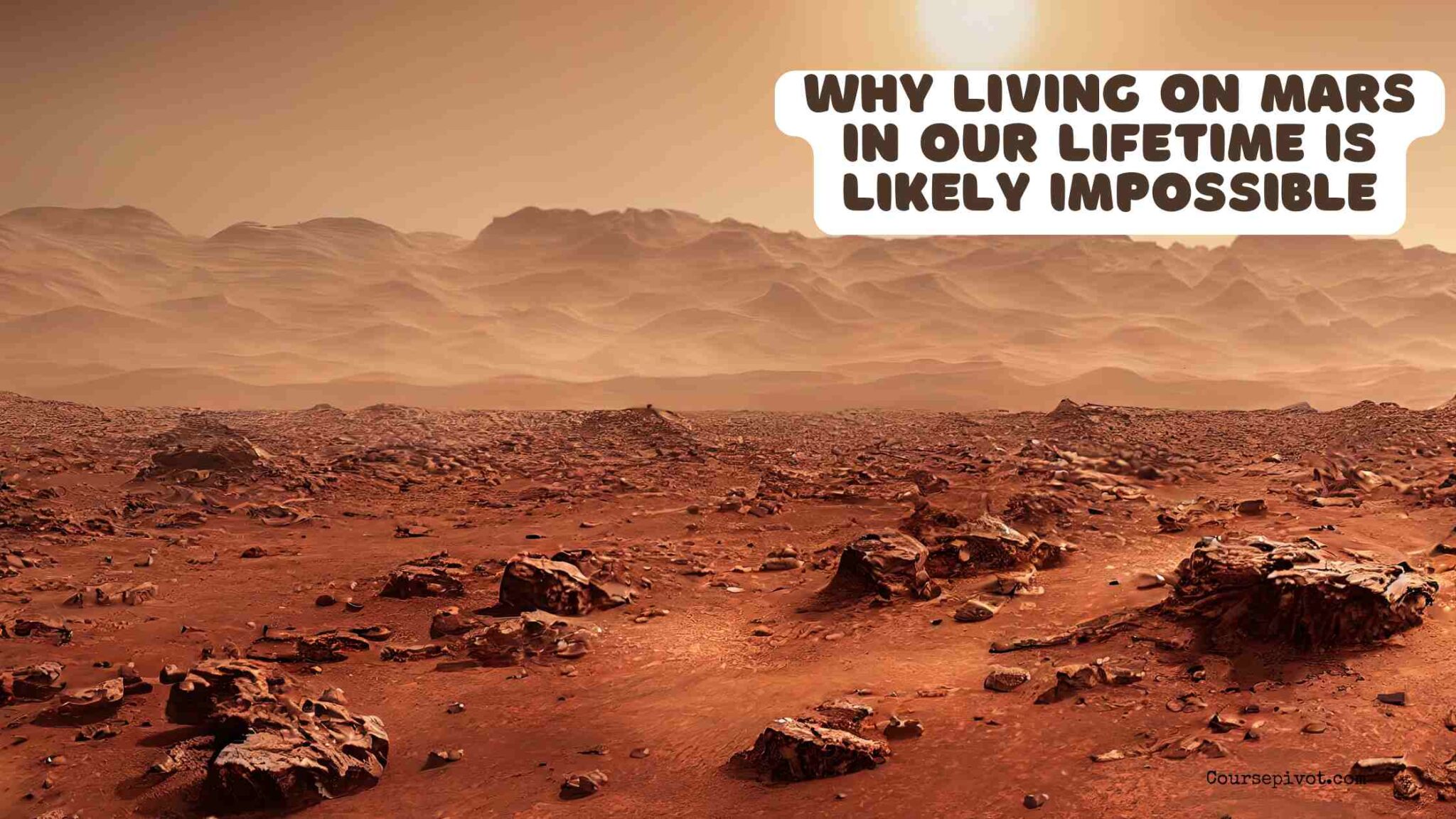 Astronaut looking across the harsh surface of Mars