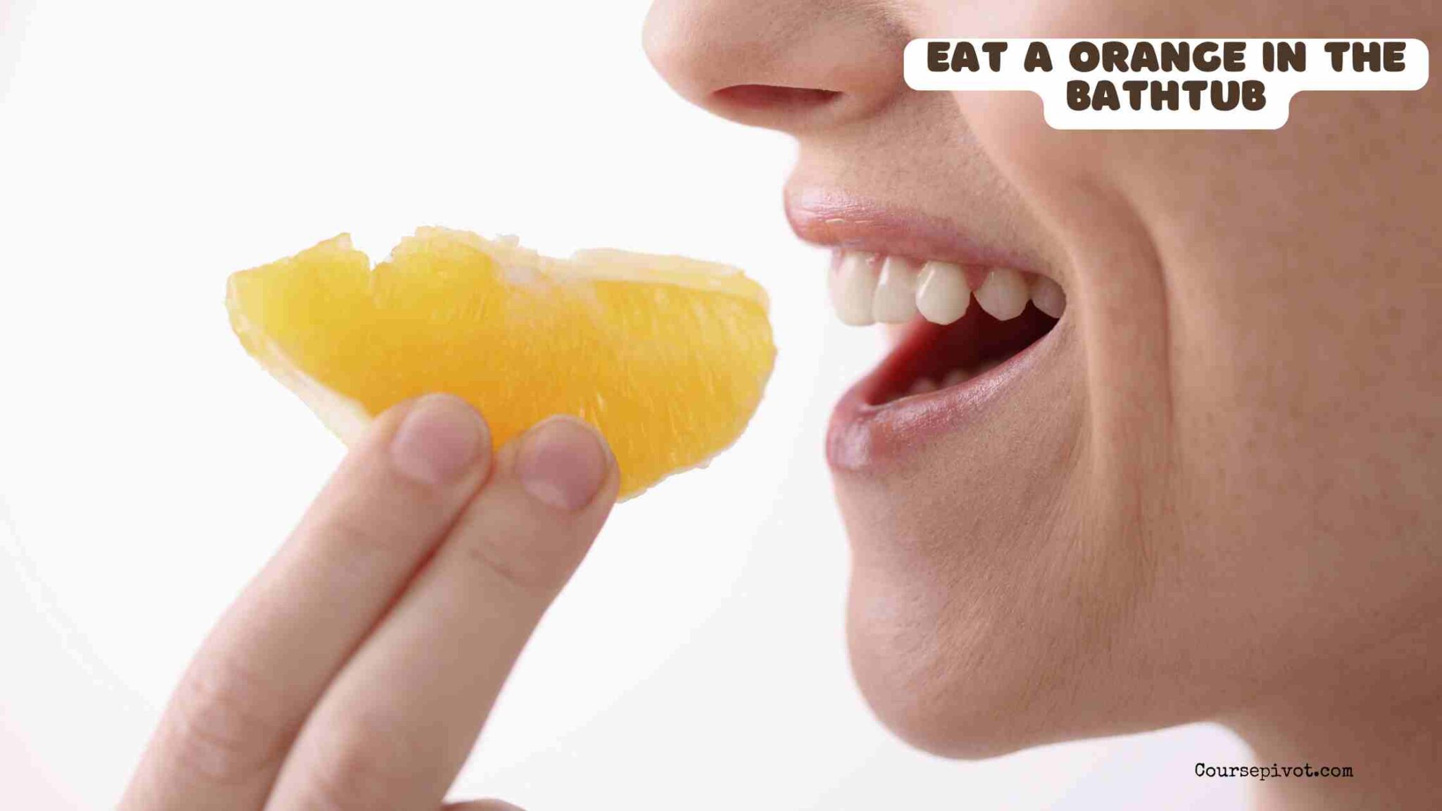 Orange slices beside a bathtub with water
