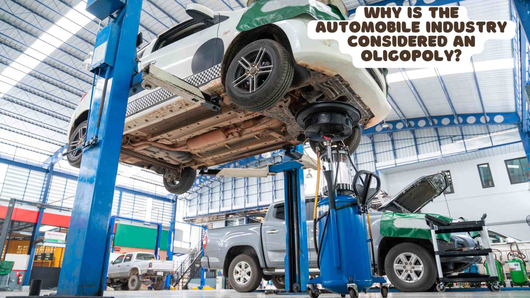 Cars in a factory showing competition among major automobile companies