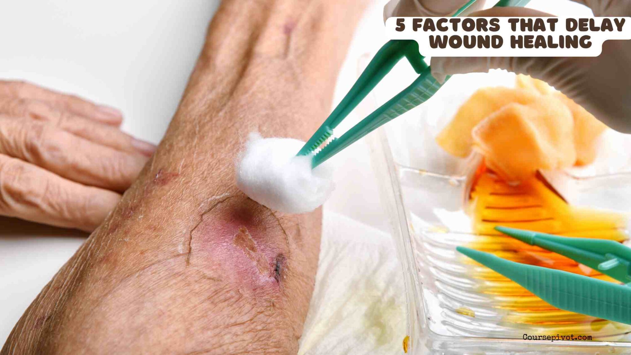 Healthcare worker checking a wound dressing during the healing process