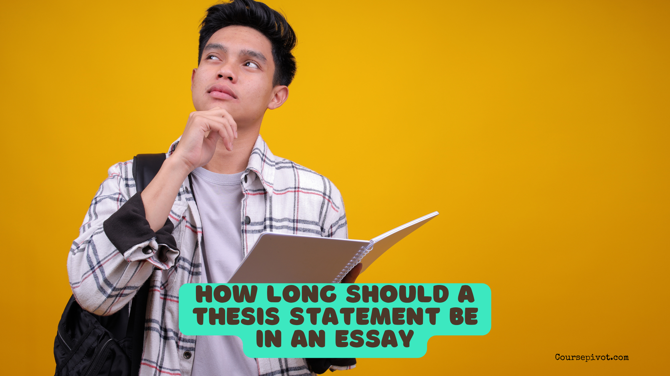 Student writing a thesis statement in an essay introduction