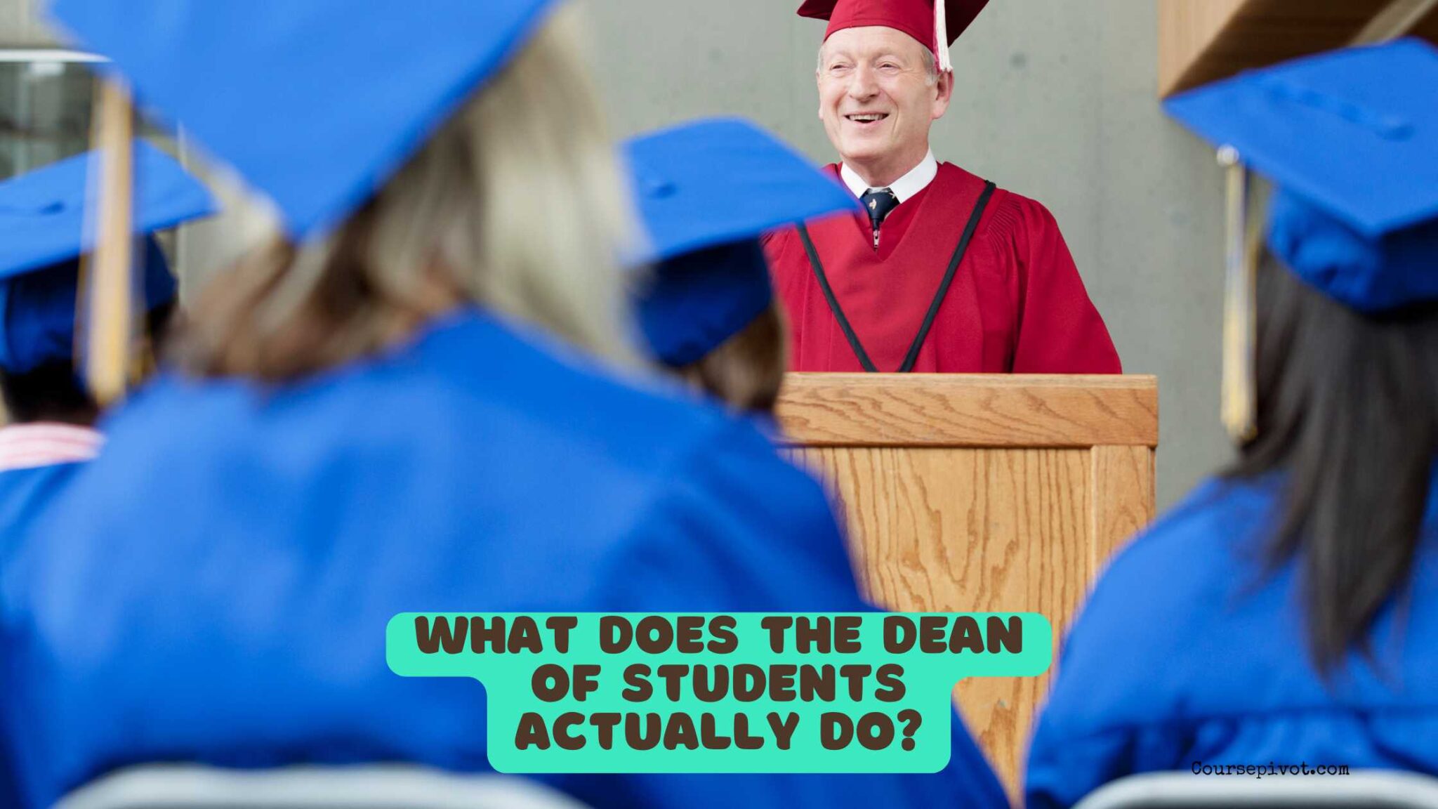 Dean of students meeting with a college student in an office setting