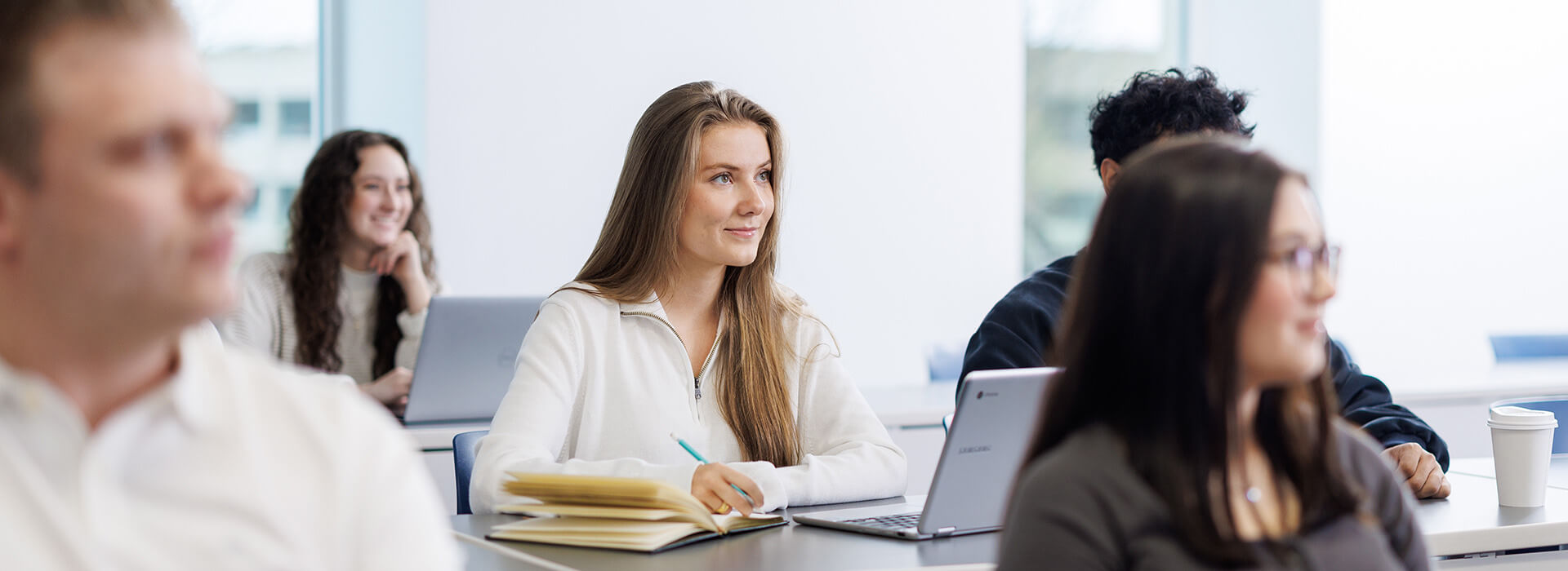 University students sitting in class