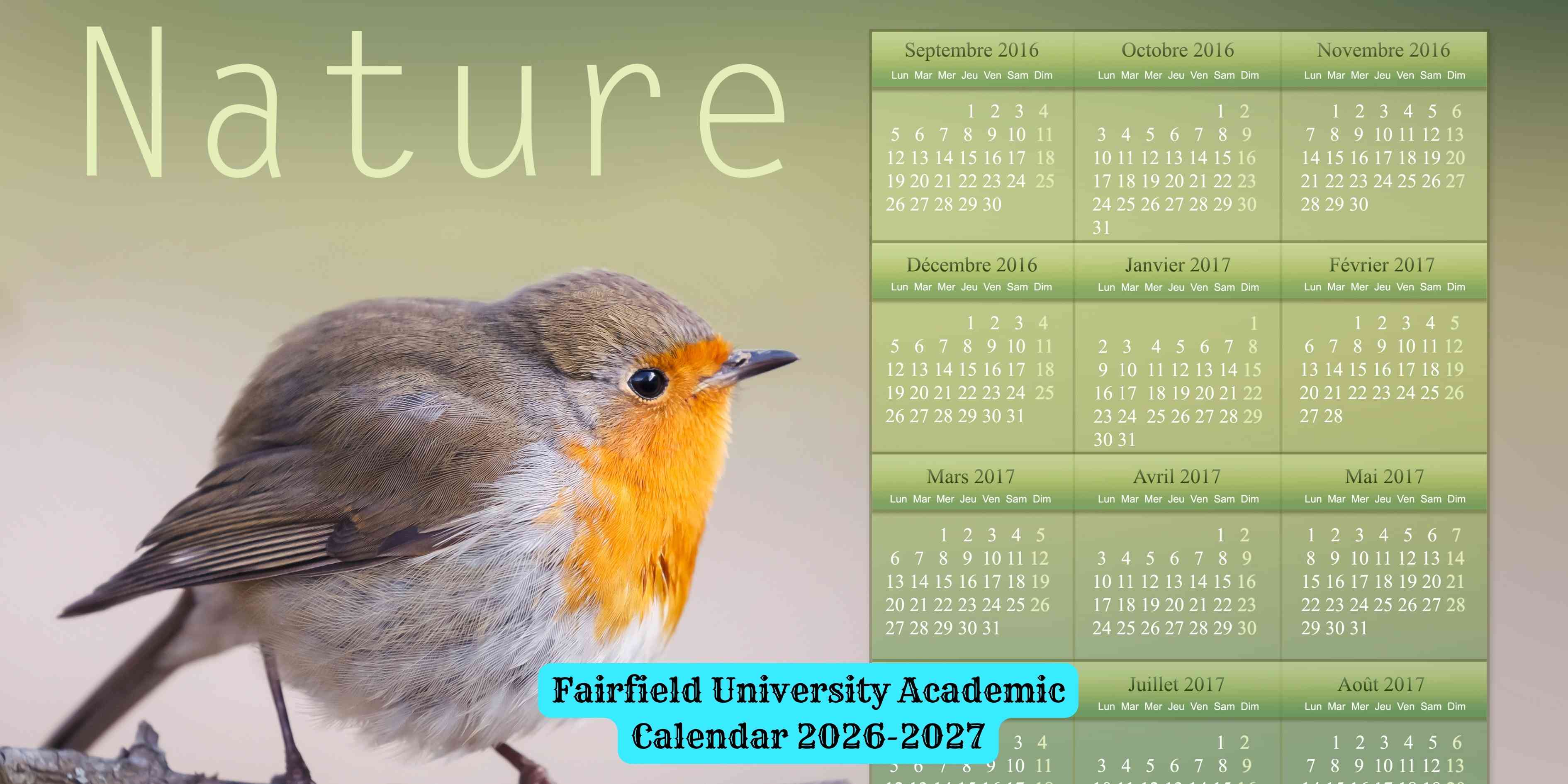 Fairfield University Academic Calendar 2026-2027