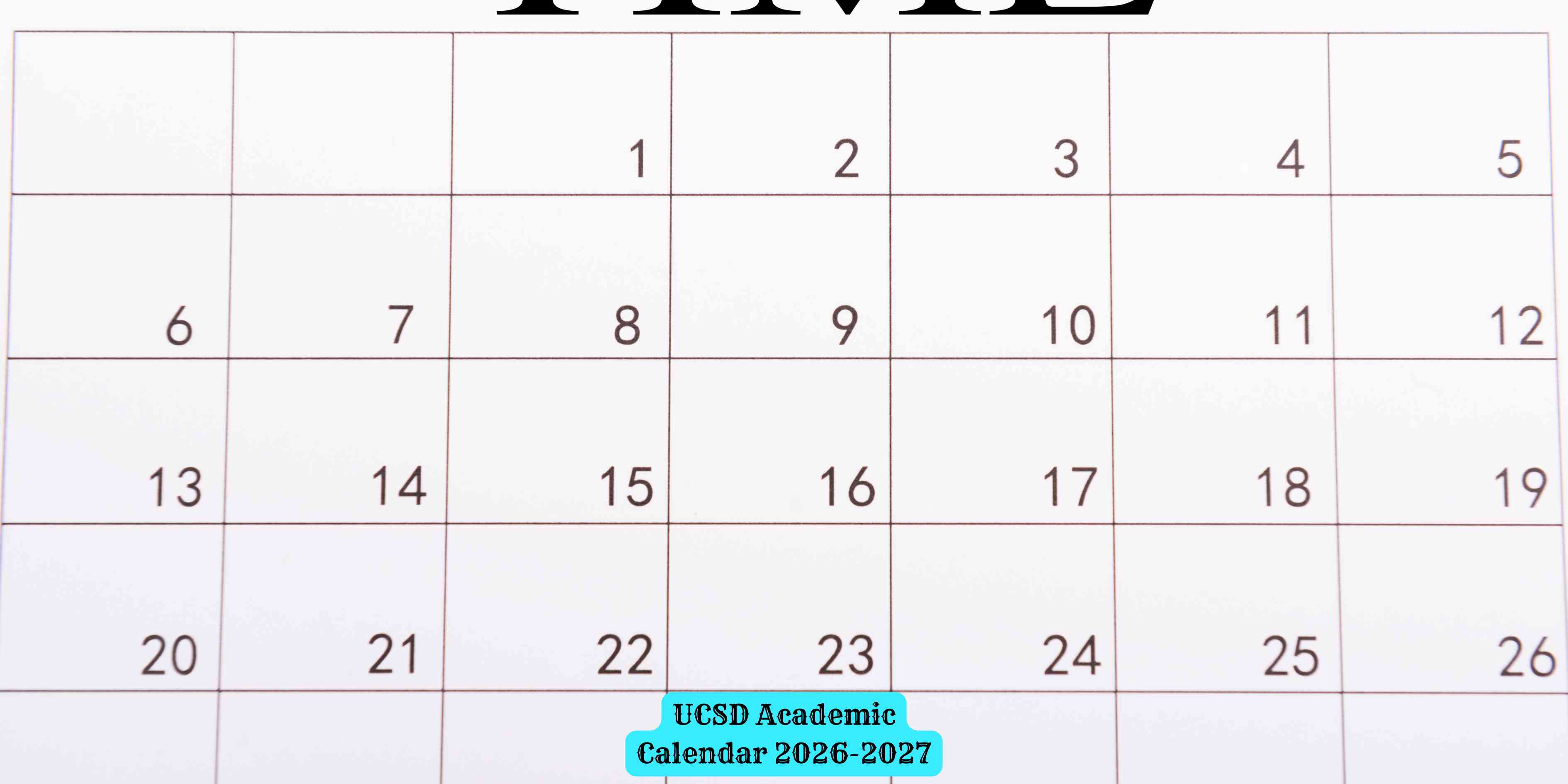 UCSD Academic Calendar 2026-2027