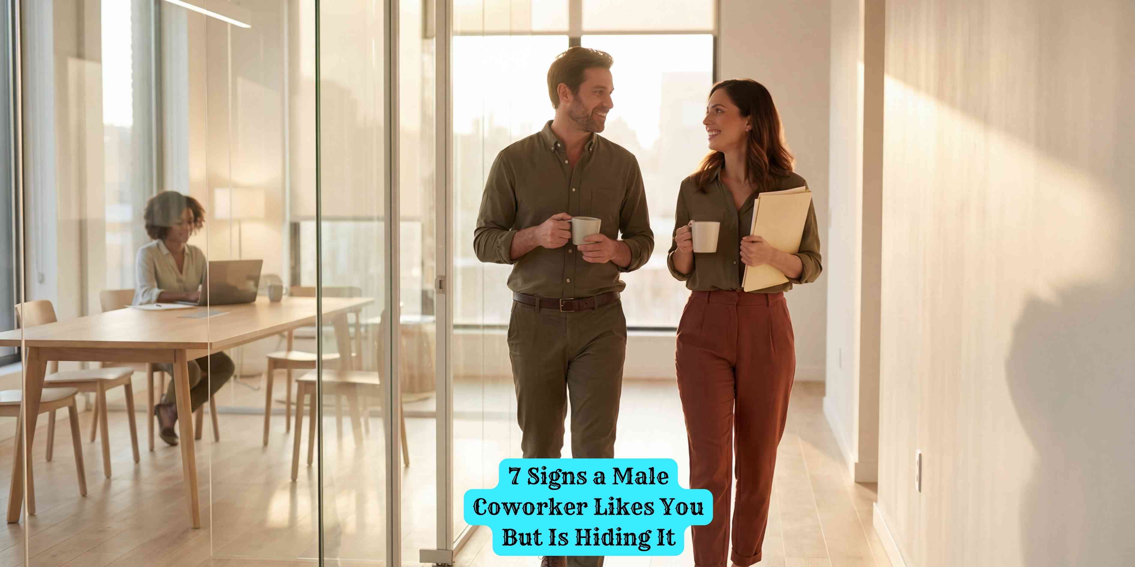7 Signs a Male Coworker Likes You But Is Hiding It