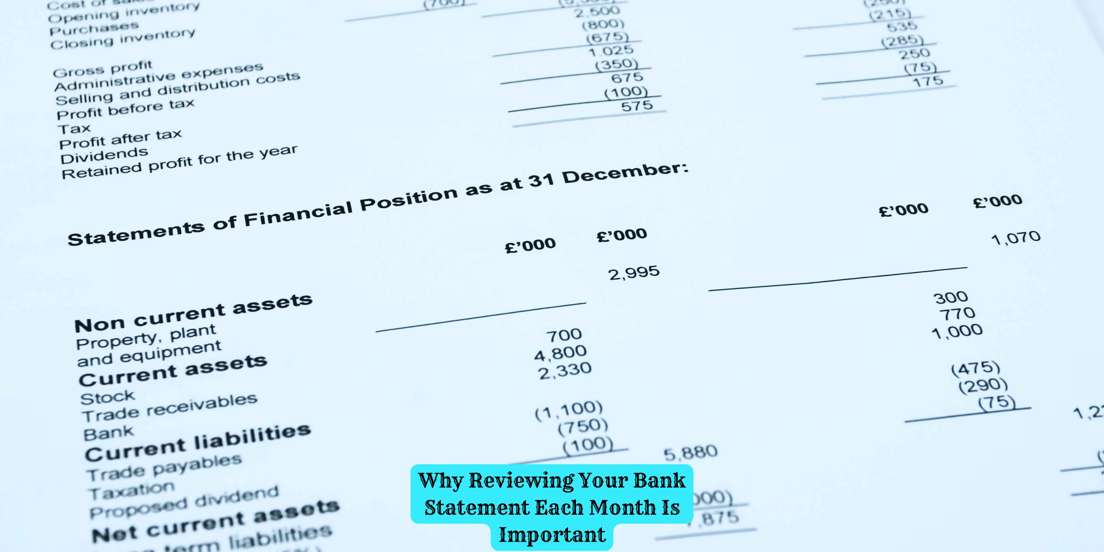 Why Reviewing Your Bank Statement Each Month Is Important