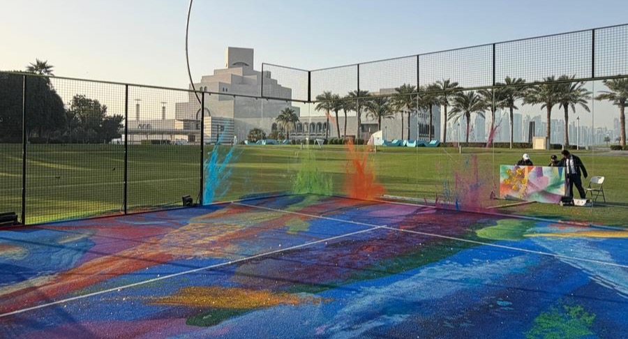 Premier Padel x Art Basel Qatar Edition designed by Mr.D 1987 logo
