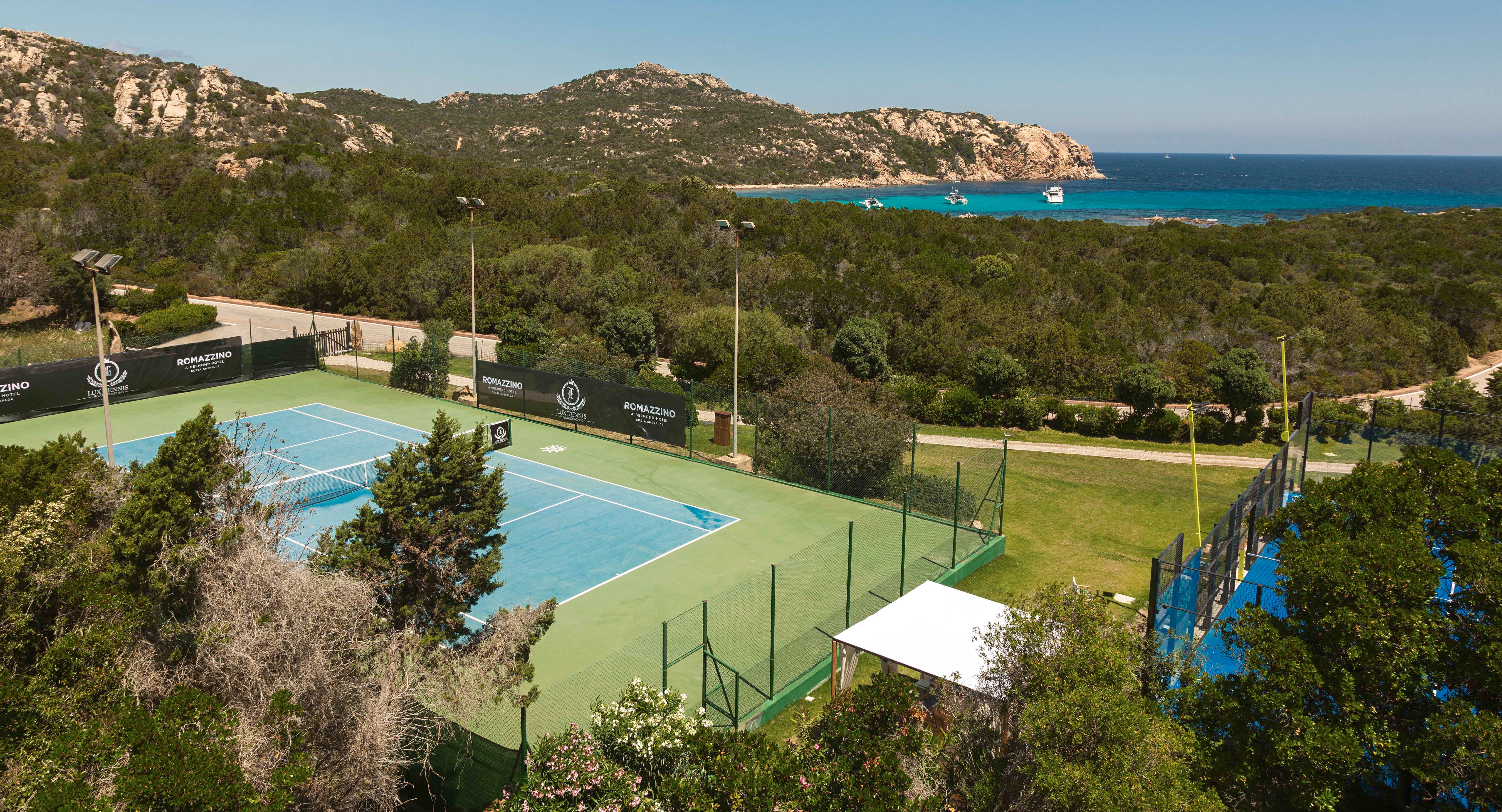Romazzino, A Belmond Hotel, Costa Smeralda, Racket Club by LUX Tennis logo