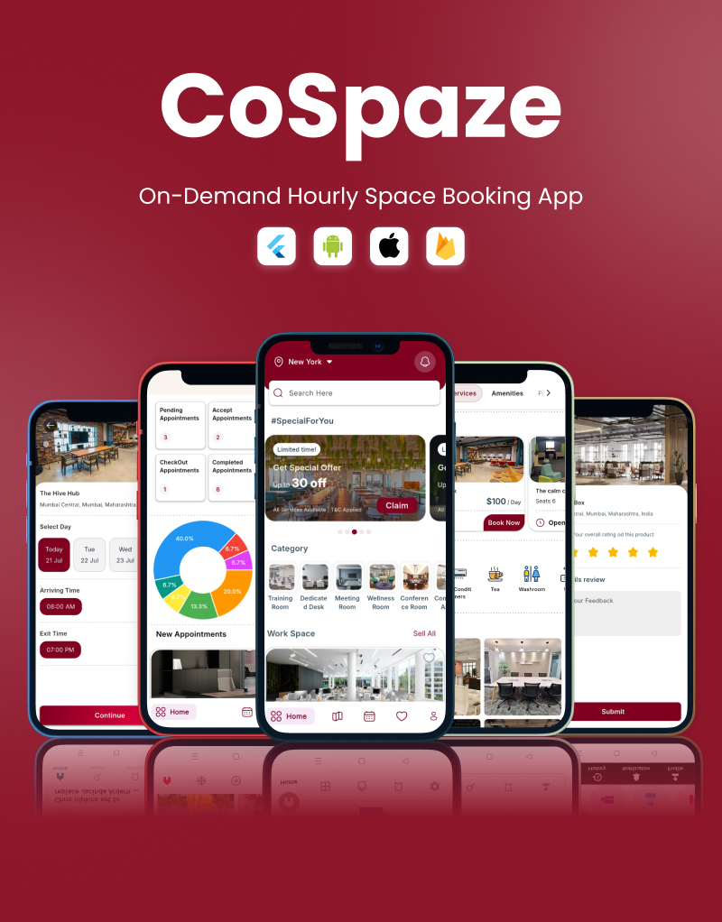 CoSpaze - Coworking Space Booking Flutter App | Multi-vendor | Firebase Backend