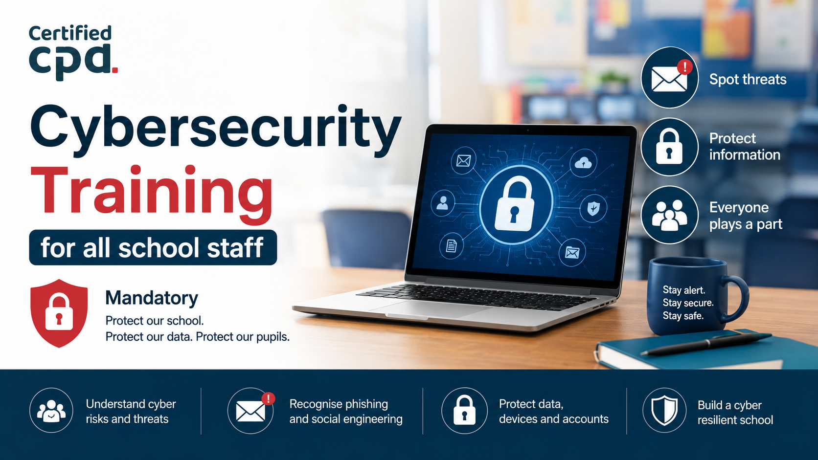 Cybersecurity training for school staff