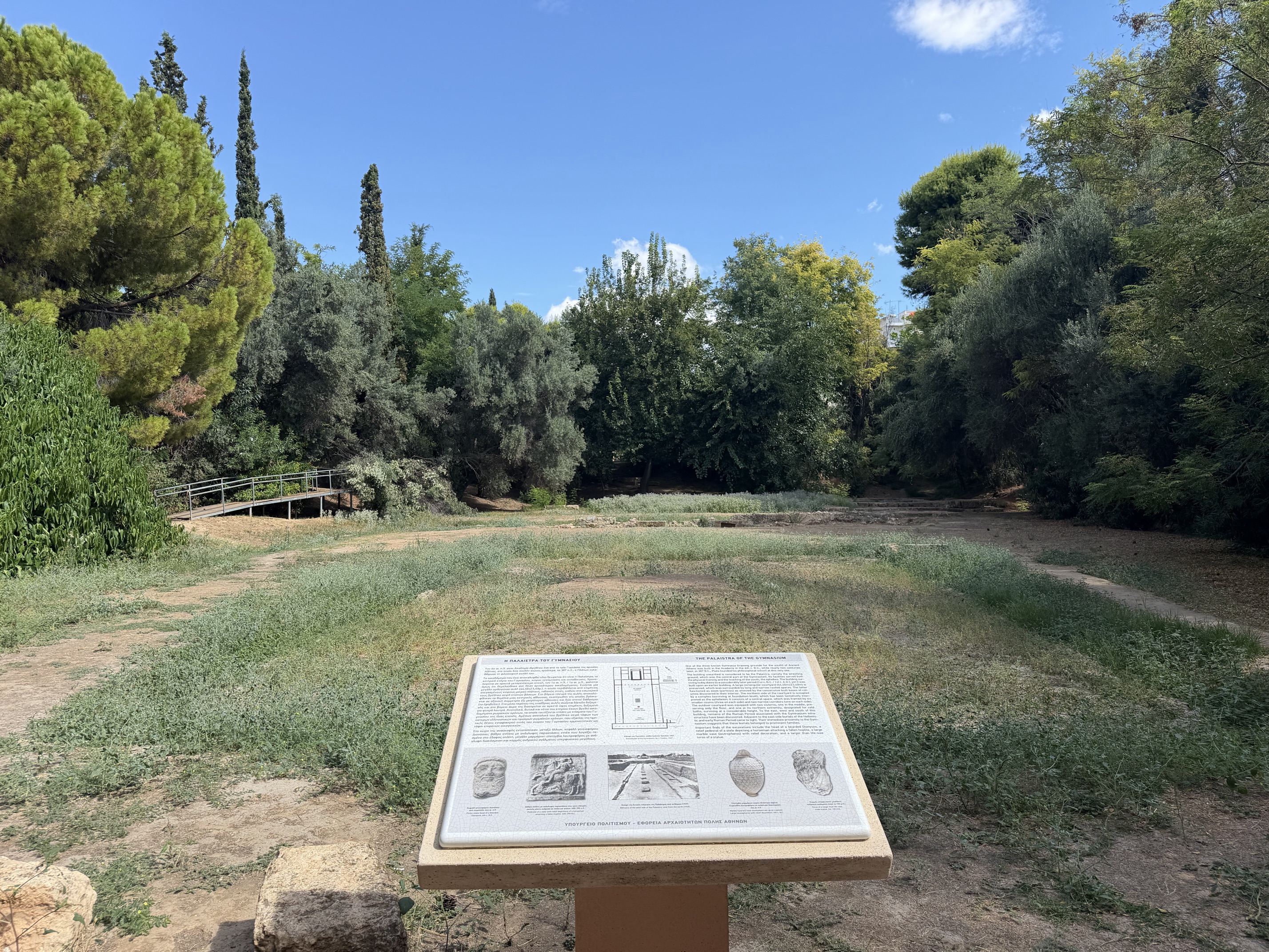 The archaeological remains of the palaestra at Plato's Academy