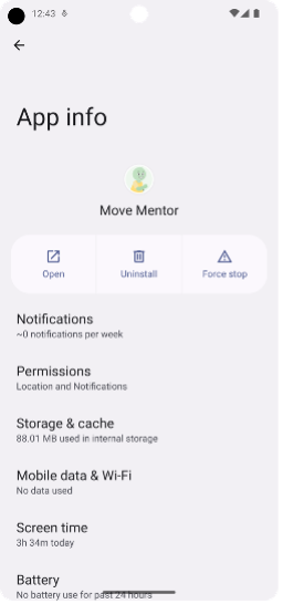 App Notifications Page Screenshot