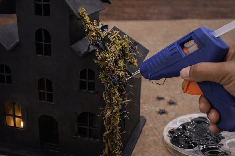 Step 3 for Spooky Enchanted Haunted House Luminaria