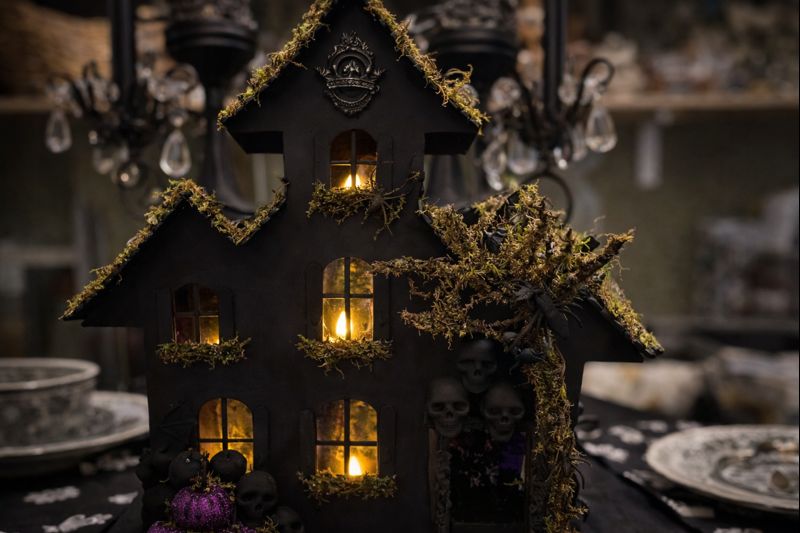 Step 5 for Spooky Enchanted Haunted House Luminaria