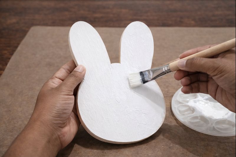 Step 1 for Rustic Crackle Bunny Easter Hanger