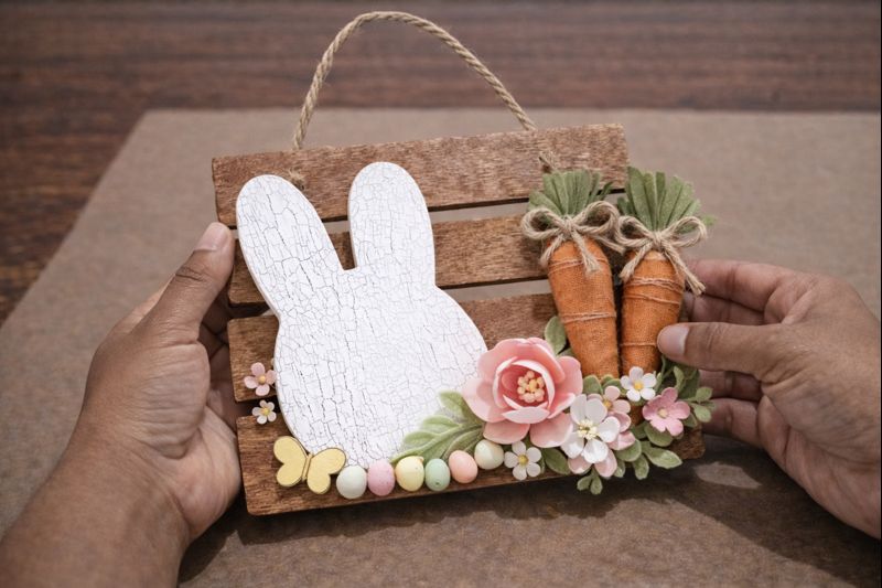 Step 5 for Rustic Crackle Bunny Easter Hanger