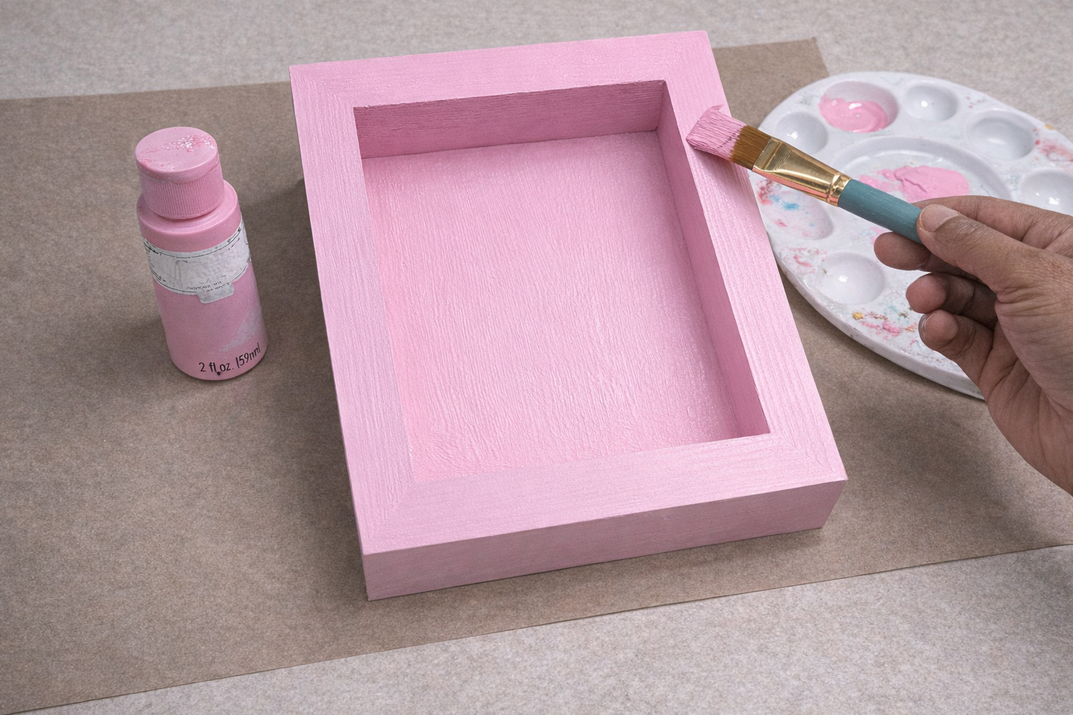 Step 1 for Charming Valentine's Day Shadow Box with Painted Heart Reveal