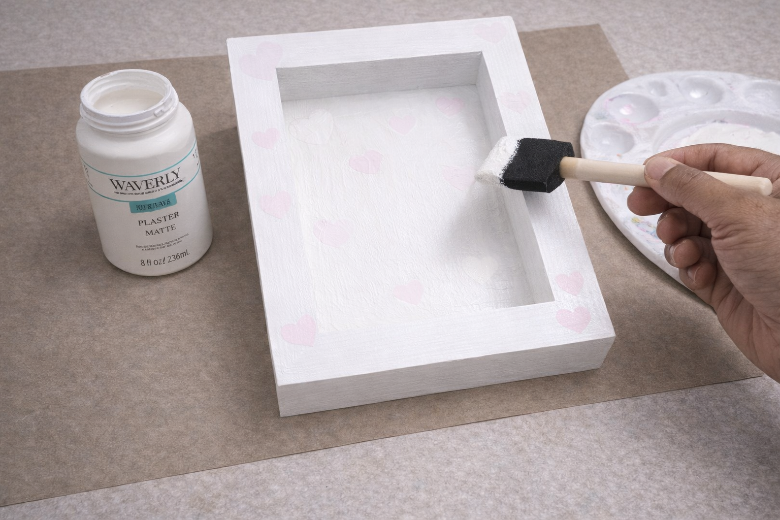 Step 3 for Charming Valentine's Day Shadow Box with Painted Heart Reveal