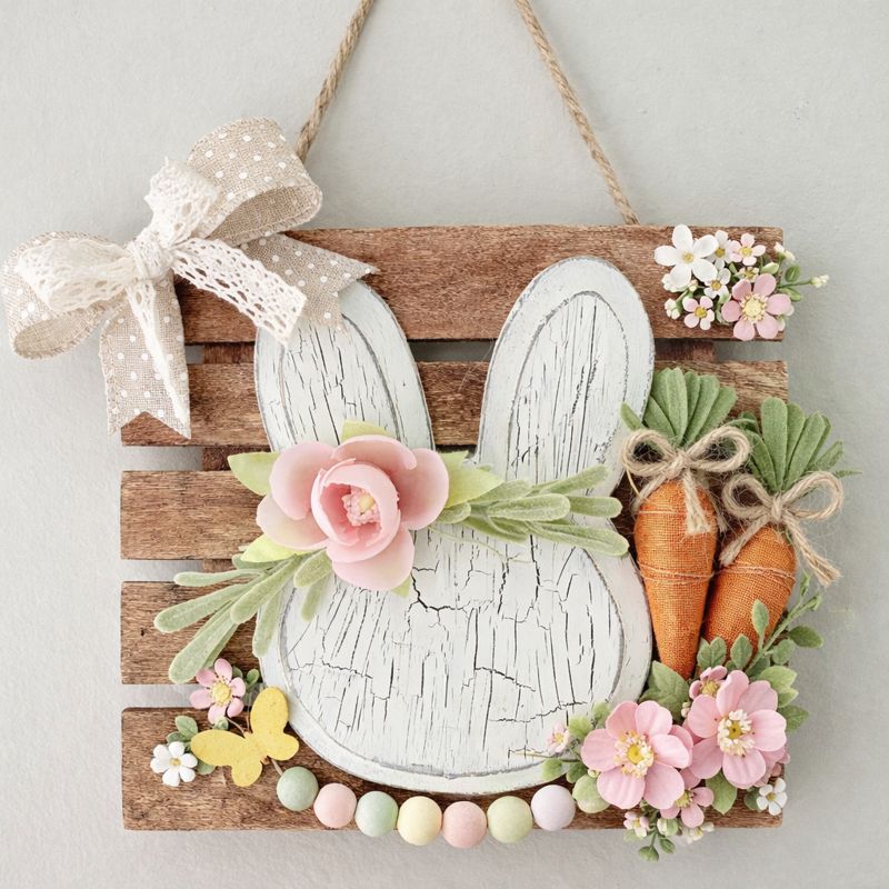 Rustic Crackle Bunny Easter Hanger DIY Craft