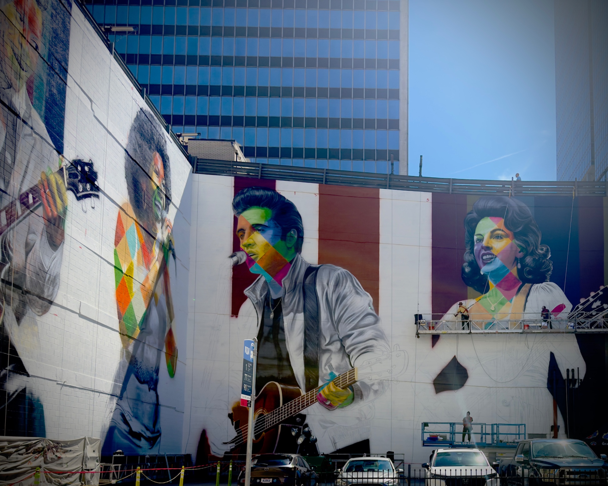Explore Eduardo Kobras epic 11000 square foot music mural in Cleveland featuring Elvis Presley Aretha Franklin and Patsy Cline. Discover key paint color insights, precision HVLP spraying techniques, and visual color theory lessons for your next architectural or interior painting project. Read the full story on Craftsman Painter at https //craftsmanpainter.com/blog/clevelands-technicolor-heartbeat-eduardo-kobras-epic-music-mural-at-55-public-sq